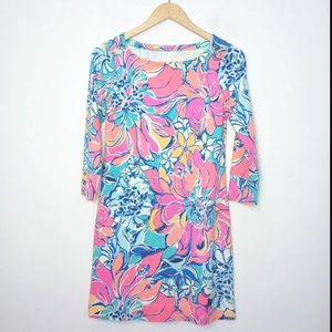 Lilly Pulitzer • Sophie SPF 50 Seaside Aqua Breezy Jersey Tunic Shirt Dress